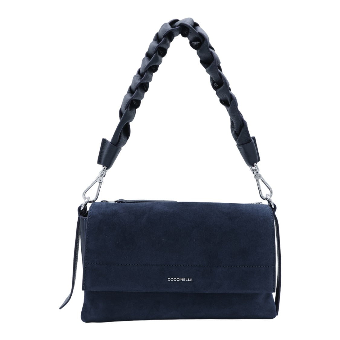 Coccinelle Rectangular Suede-Like Bag With Braided Handle