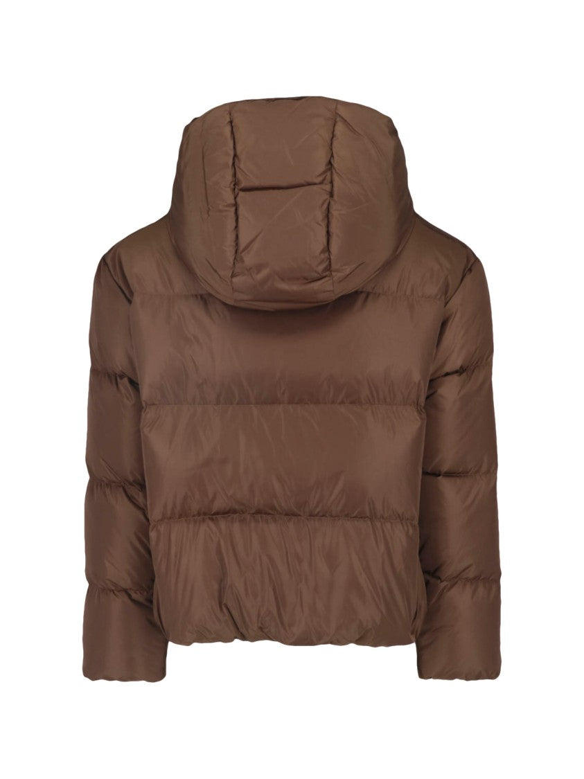 Dsquared2 Brown Technical Fabric Hooded Down Jacket