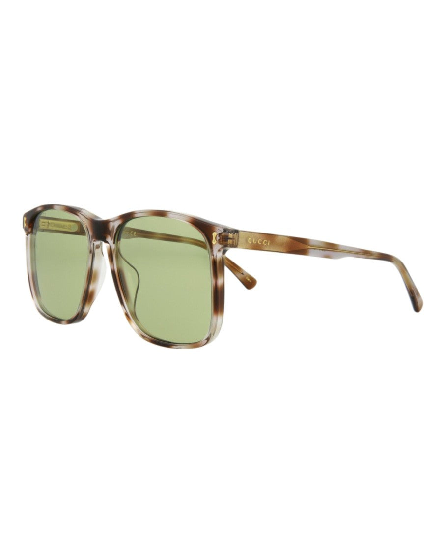 Gucci Square-Frame Acetate Sunglasses With Green-Tinted Lenses