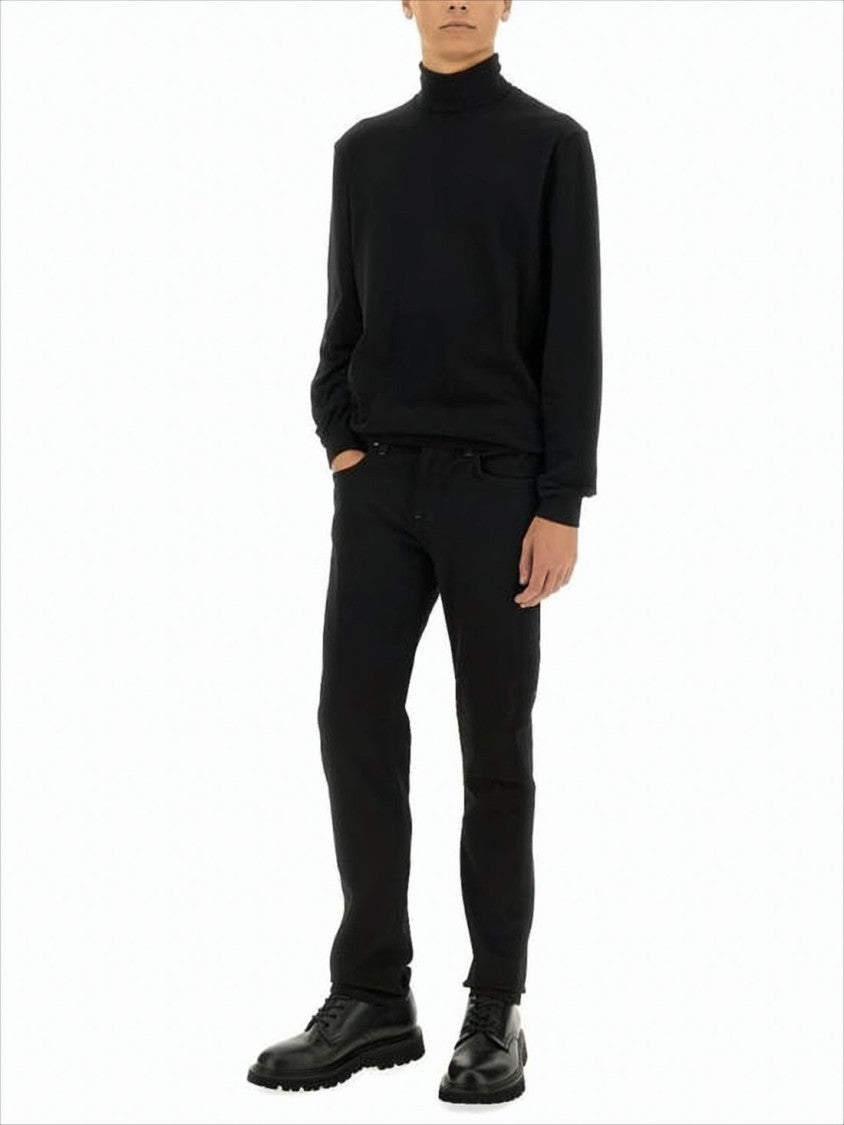 Pt Torino Slim Fit Black Denim Pant With Classic Five-Pocket Design