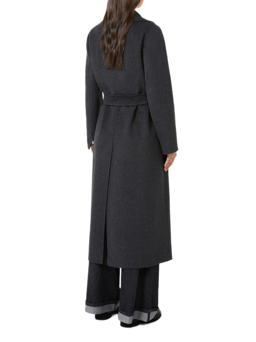 Max Mara Long Wrap Coat With Central Back Slit