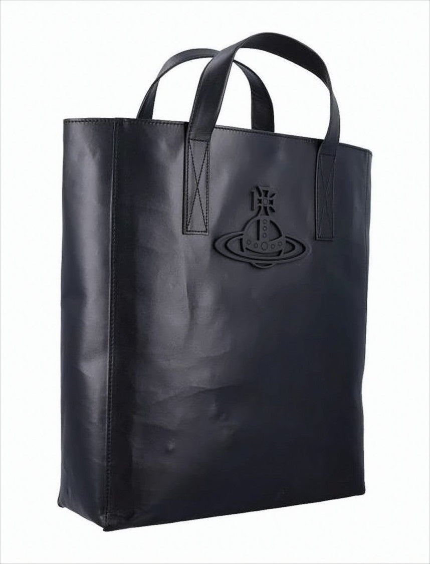 Vivienne Westwood Smooth Cowhide Tote Bag With Sturdy Handles