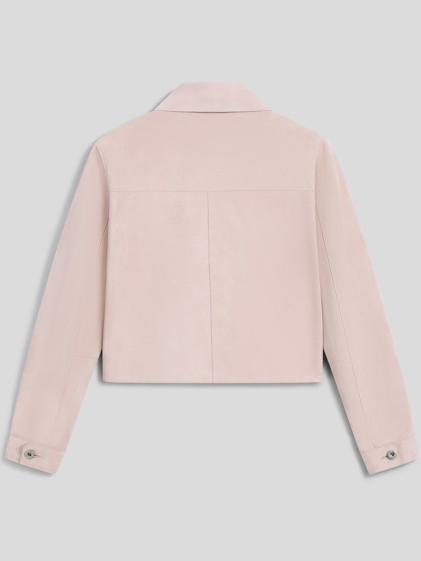 Pence Teti Cropped Fabric Button-Down Jacket