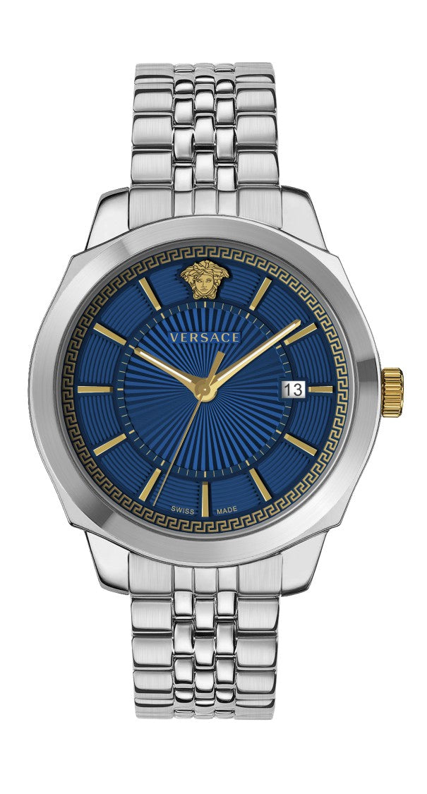 Versace Icon Classic Vev901523 Men's Quartz Watch With Blue Dial