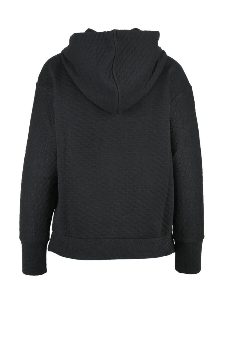 Armani Exchange Black Quilted Hooded Hoodie