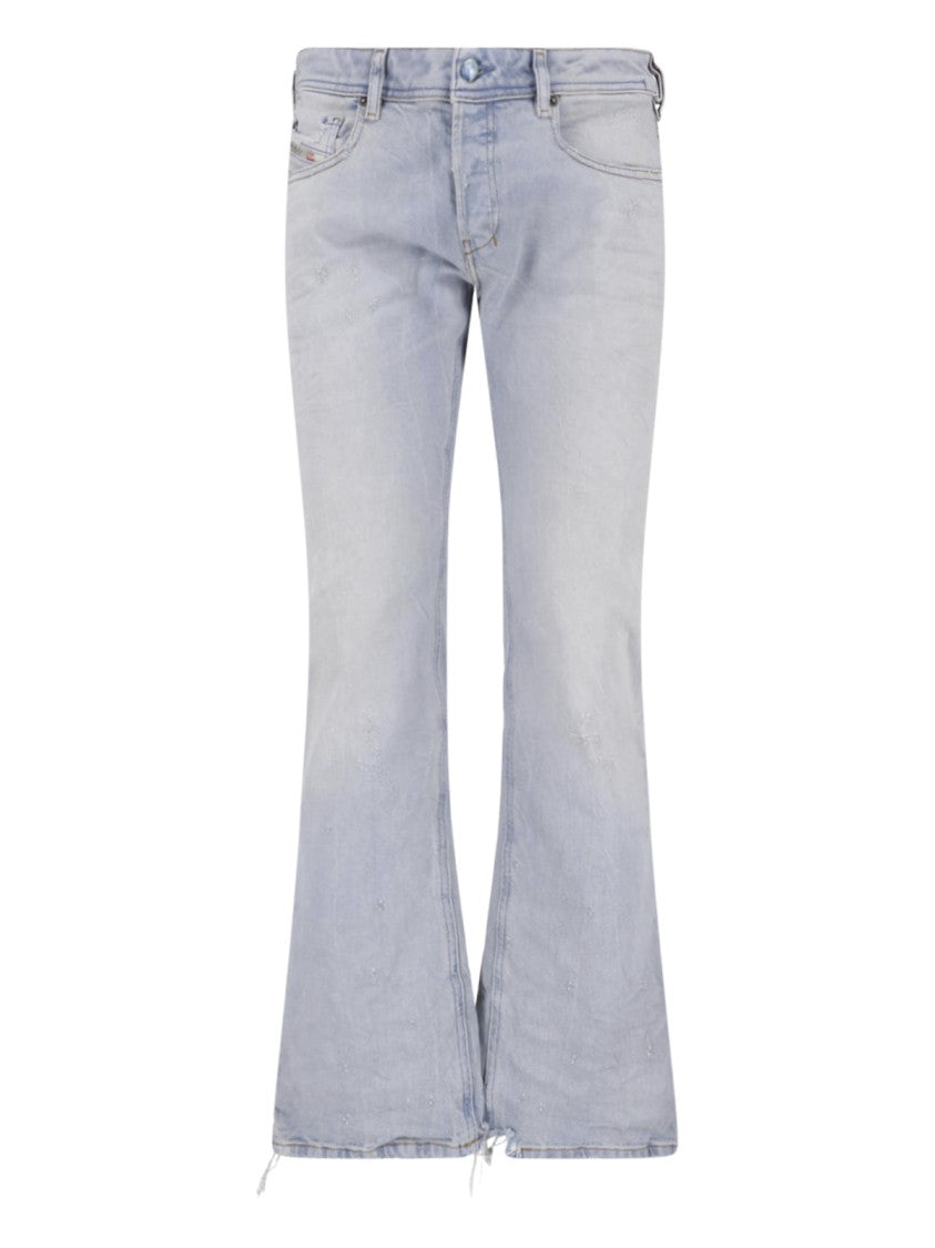 Diesel Light Blue Bootcut Jeans With Five-Pocket Design