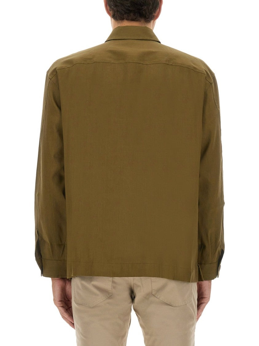 Boss Stretch Linen And Viscose Shirt