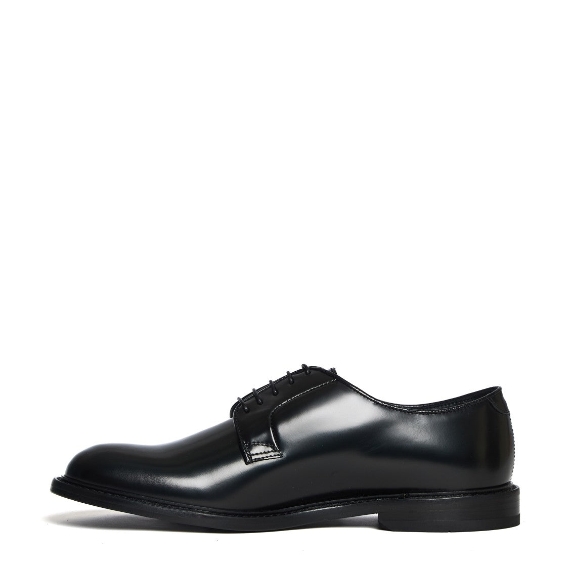Doucal's Black Seamless Leather Blake Derby Shoes