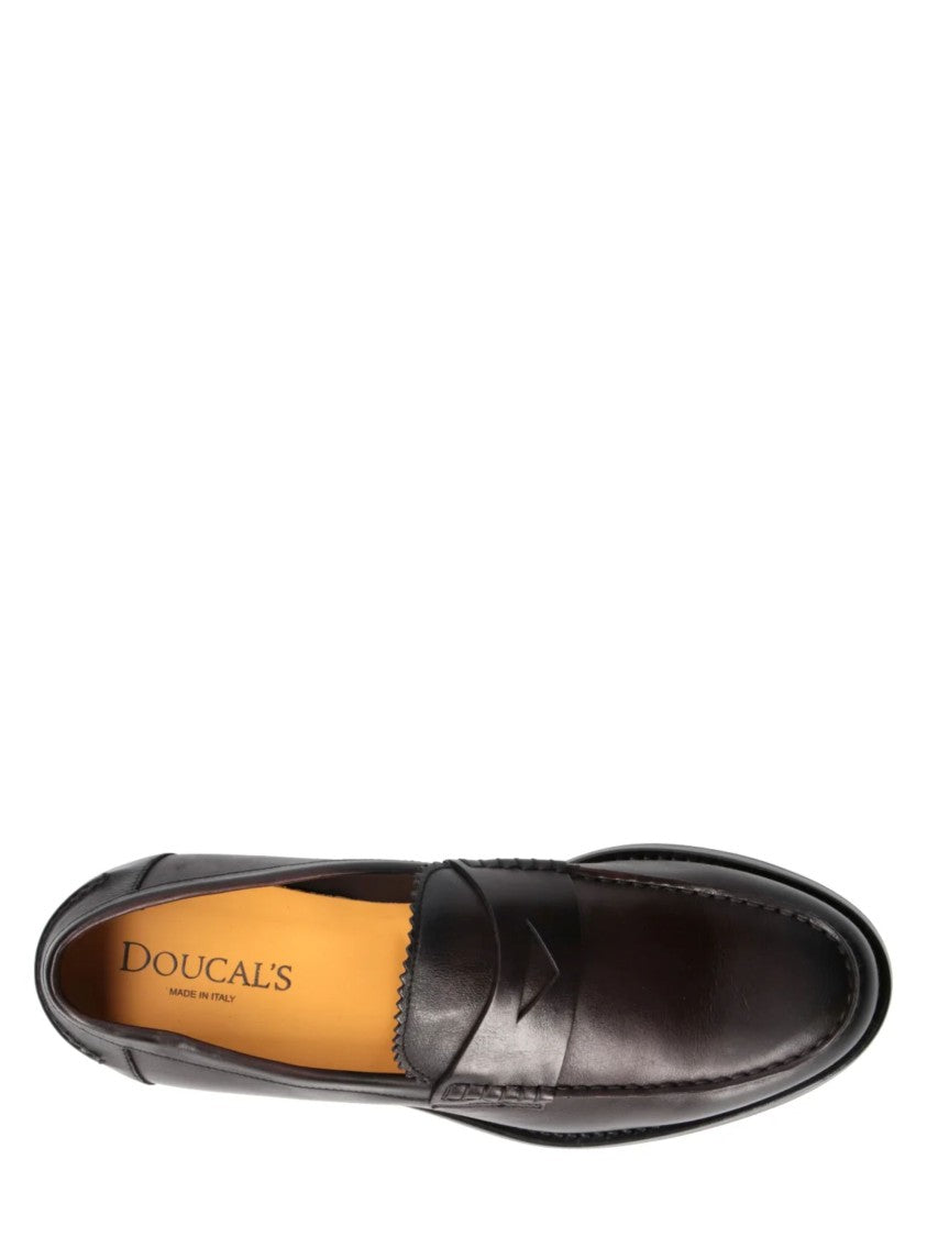 Doucal's Polished Leather Penny Loafer Loafers