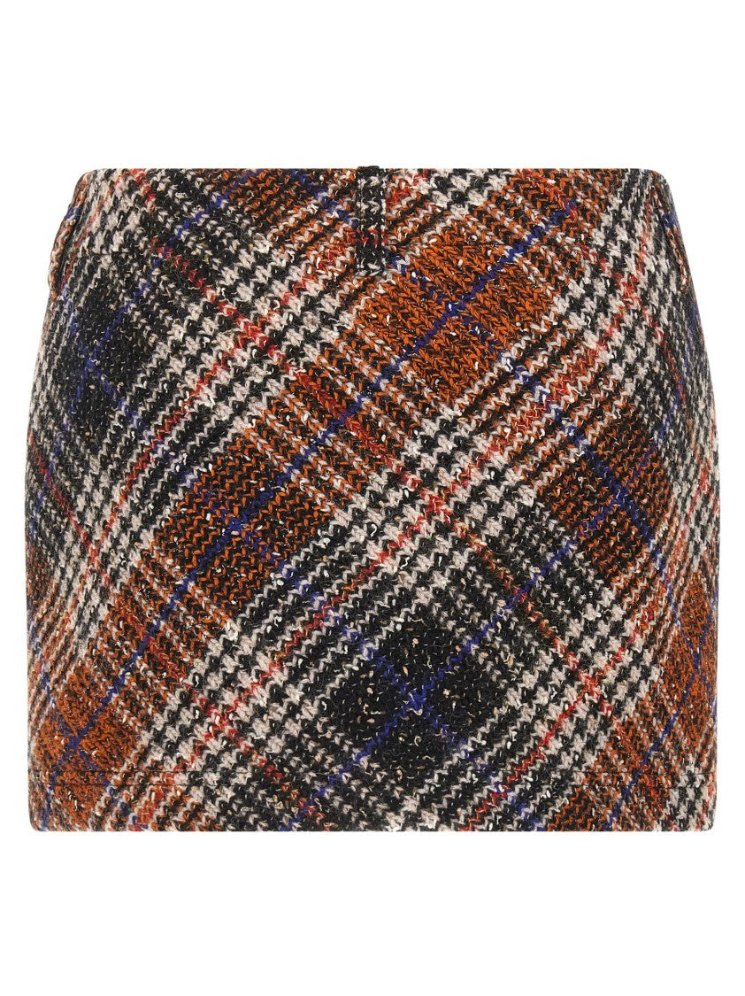 Missoni Pied-De-Poule Patterned Mini Skirt In Wool