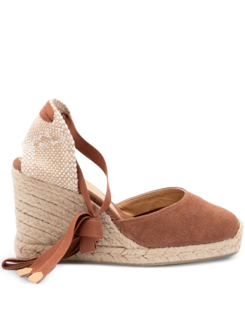 Castaner Beige Wedge Sandals With Braided Raffia