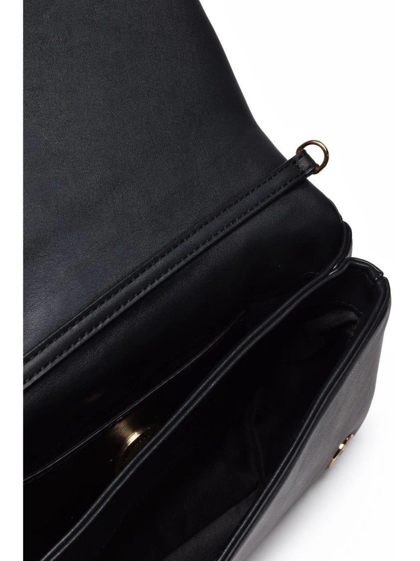 Love Moschino Black Geometric Quilted Polyurethane Shoulder Bag