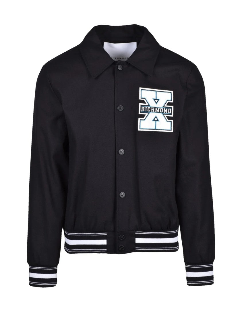 Richmond X Black Cotton College Jacket