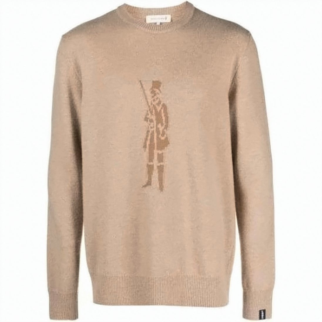 Mackintosh Long-Sleeve Knit Sweater With Tonal Graphic