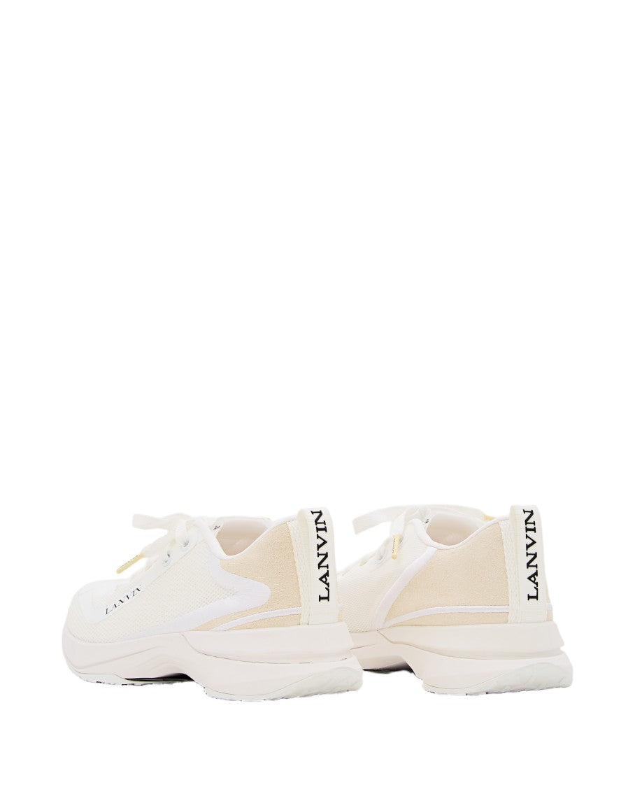 Lanvin Lace-Up Runner Sneakers Crafted From Textile And Leather