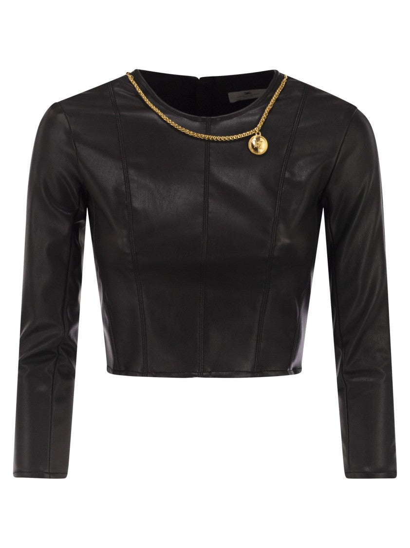 Elisabetta Franchi Top With Necklace And Charm
