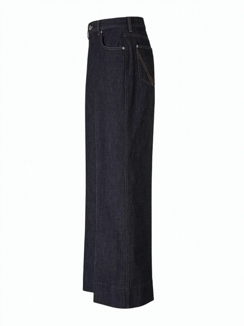 Bottega Veneta Wide-Leg Denim Pants With High Waist