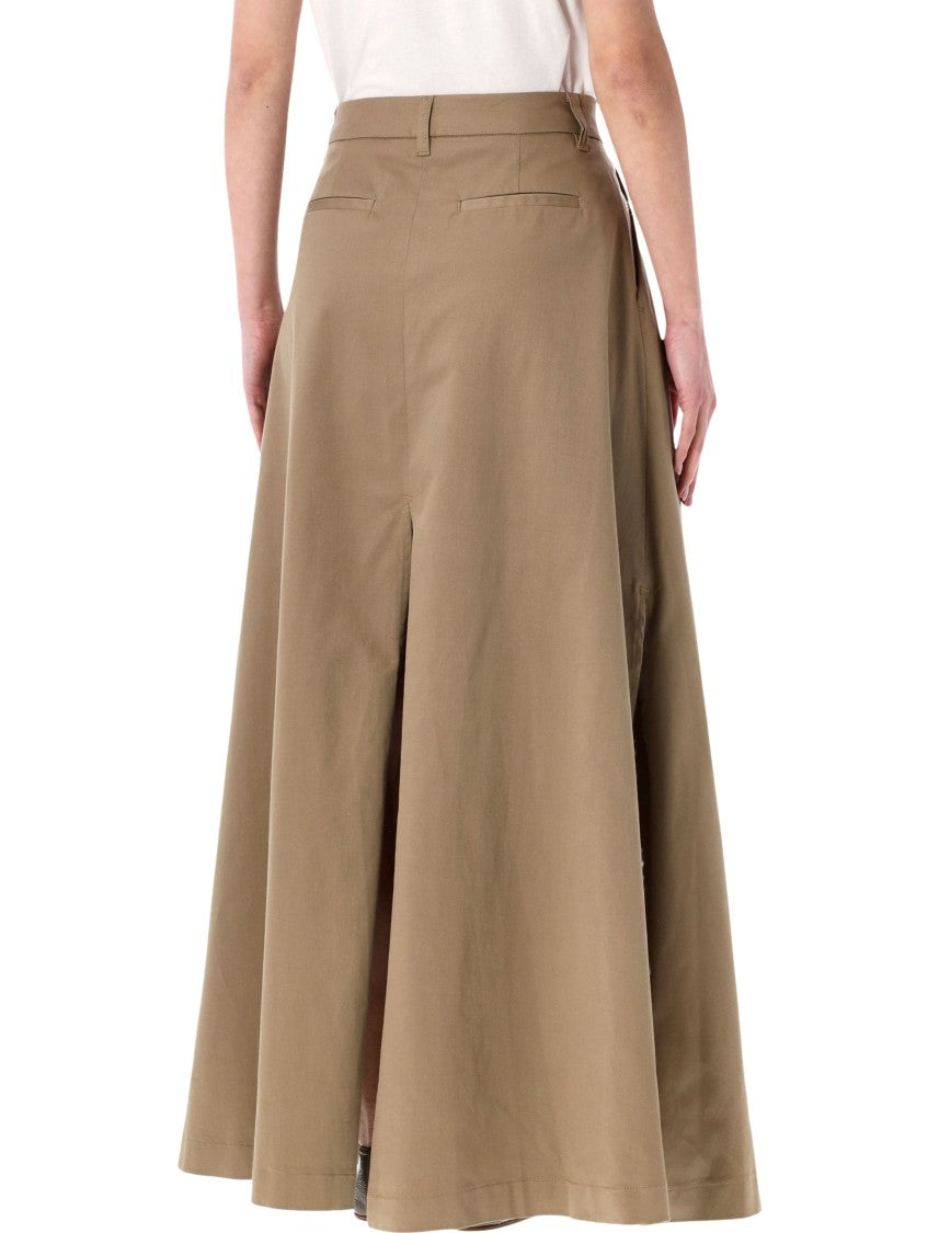 The Latest Long Wide Skirt With Pleats