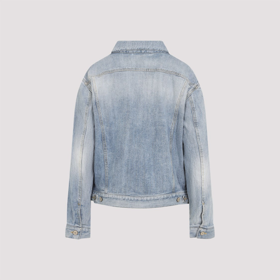 Balenciaga Blue Denim Jacket With Classic Button-Up Front And Chest Pockets