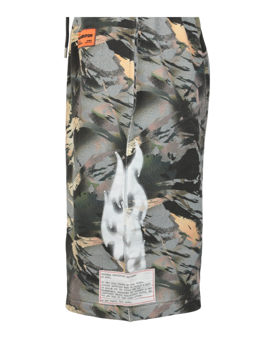 Heron Preston Camo Flaming Sweatshorts