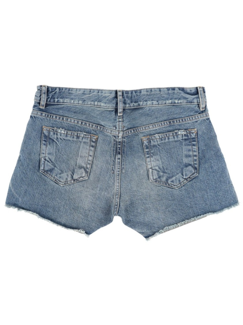 Drkshdw By Rick Owens Wool Distressed Frayed Cotton Shorts