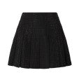 Pinko Flared Black Mini Skirt With Textured Pattern