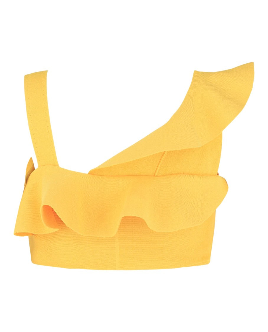 Alexander Mcqueen Ruffled Asymmetrical Cropped Top