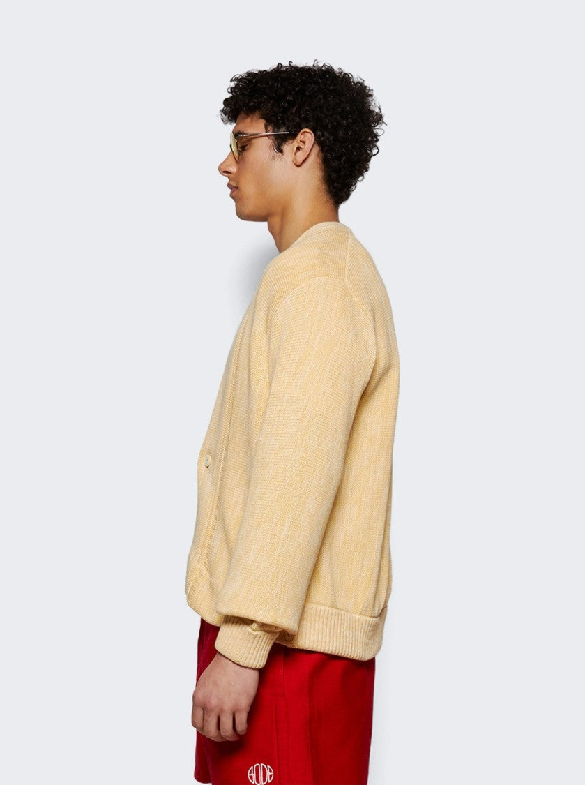 Bode Double Breasted Cardigan Marled Ivory