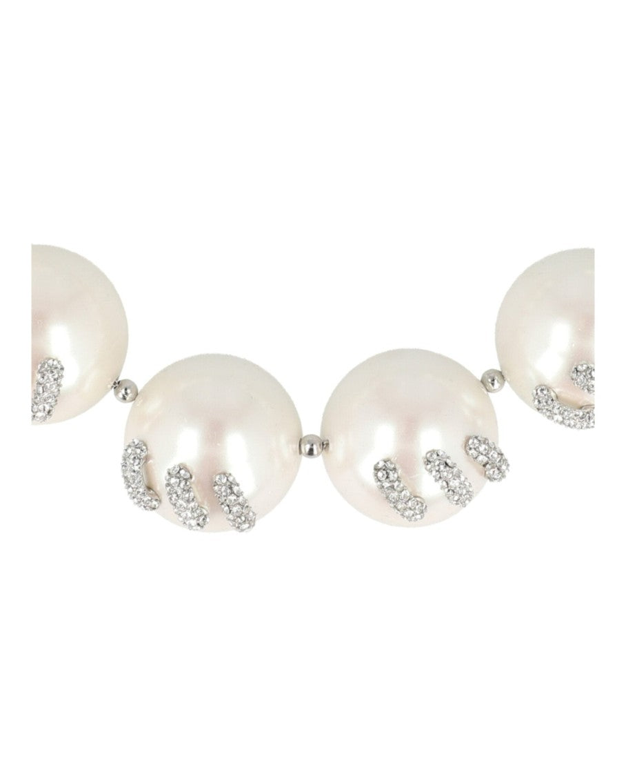Givenchy Stitch Necklace In Faux Pearls With Crystals