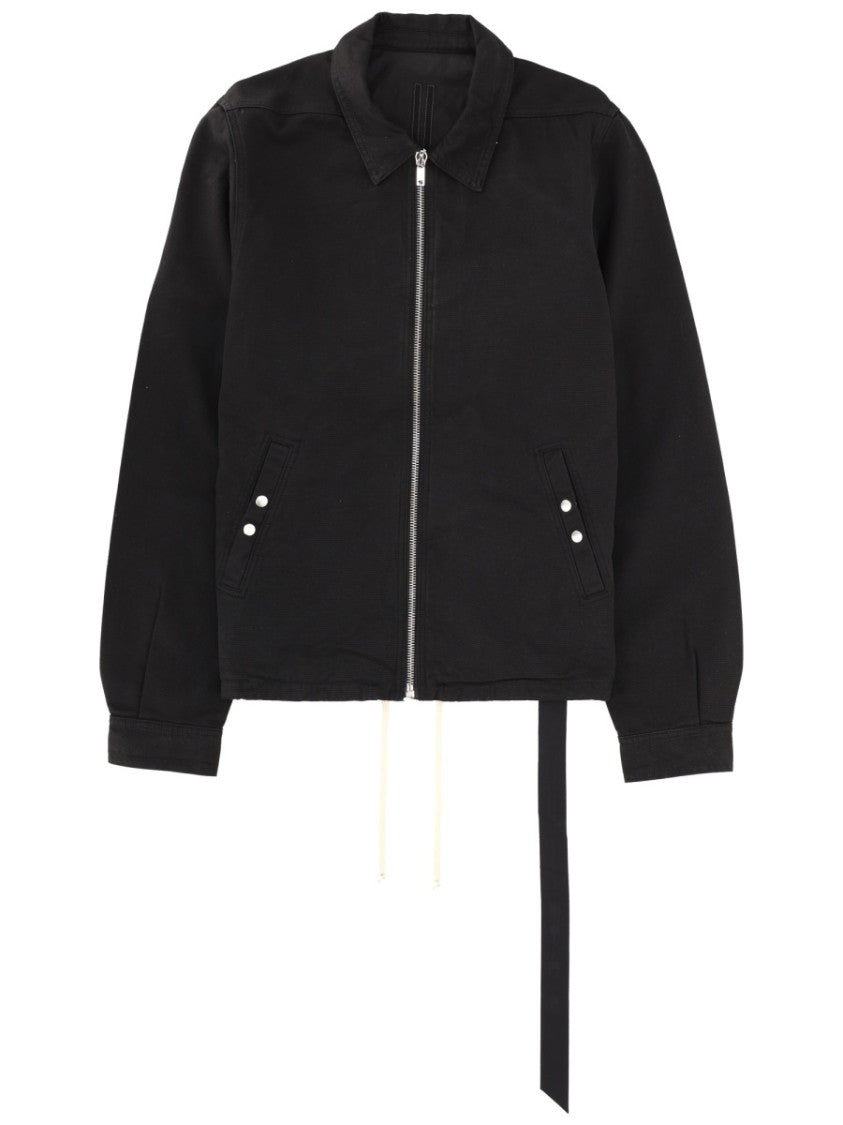 Drkshdw By Rick Owens Zipfront Boxy Cotton Strap Jacket