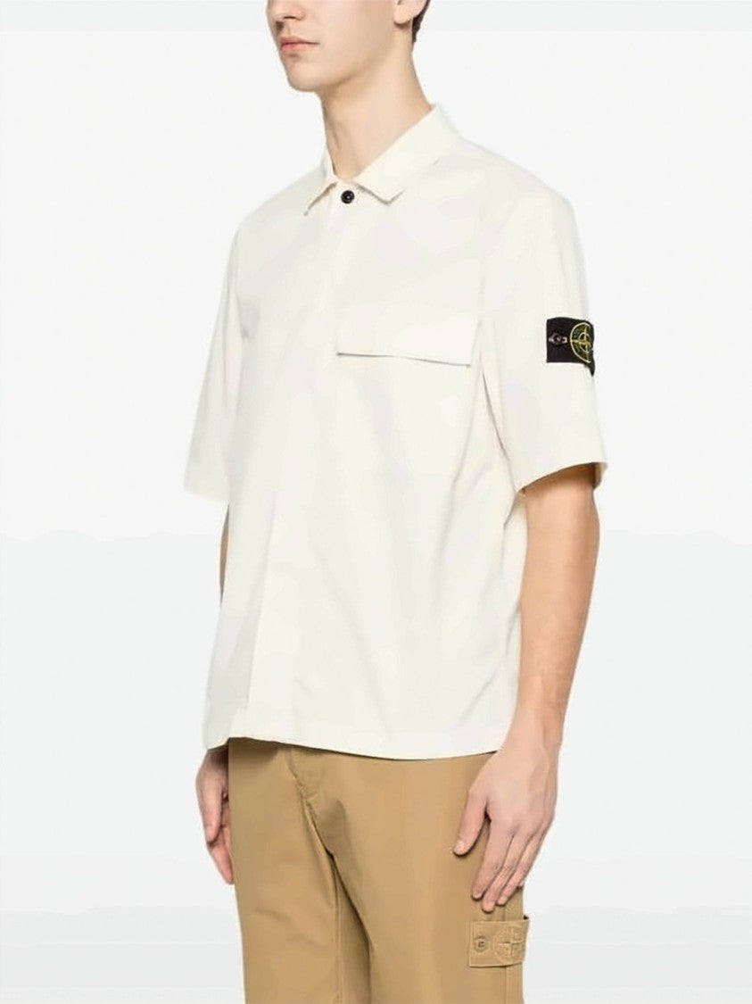 Stone Island Boxy Short-Sleeve Casual Shirt With Classic Collar