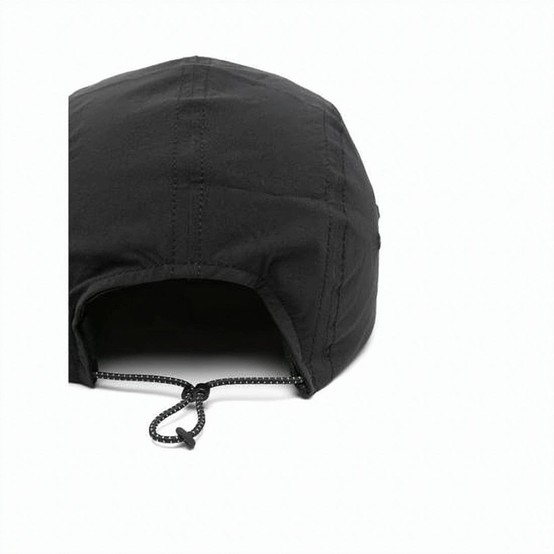 Satisfy Sleek Black Cap With Structured Front Panel And Minimalist Logo