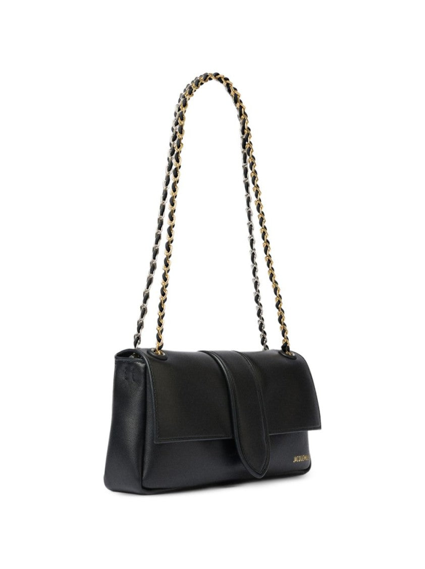 Jacquemus Black Silk-Blend Chain Rectangular Handbag
