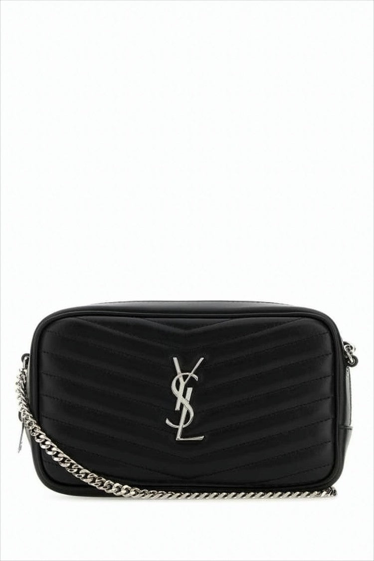 Saint Laurent Quilted Calf Leather Crossbody Bag With Interlocking Logo