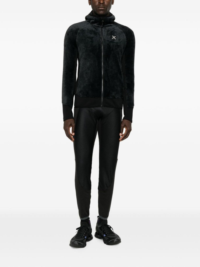 Montura Waffle-Knit Hooded Jacket With High Neck And Logo Detail