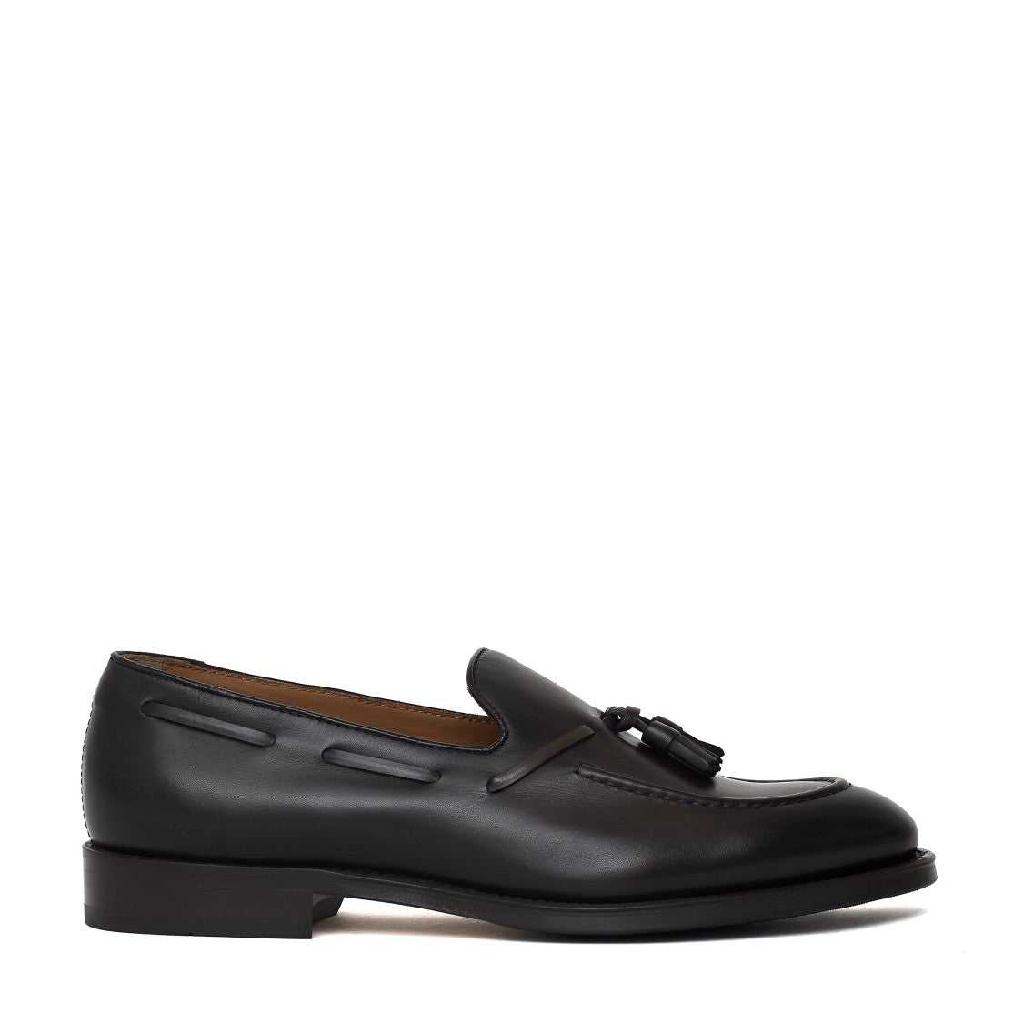 Doucal's Nappa Leather Decorative Lace Tassel Loafers
