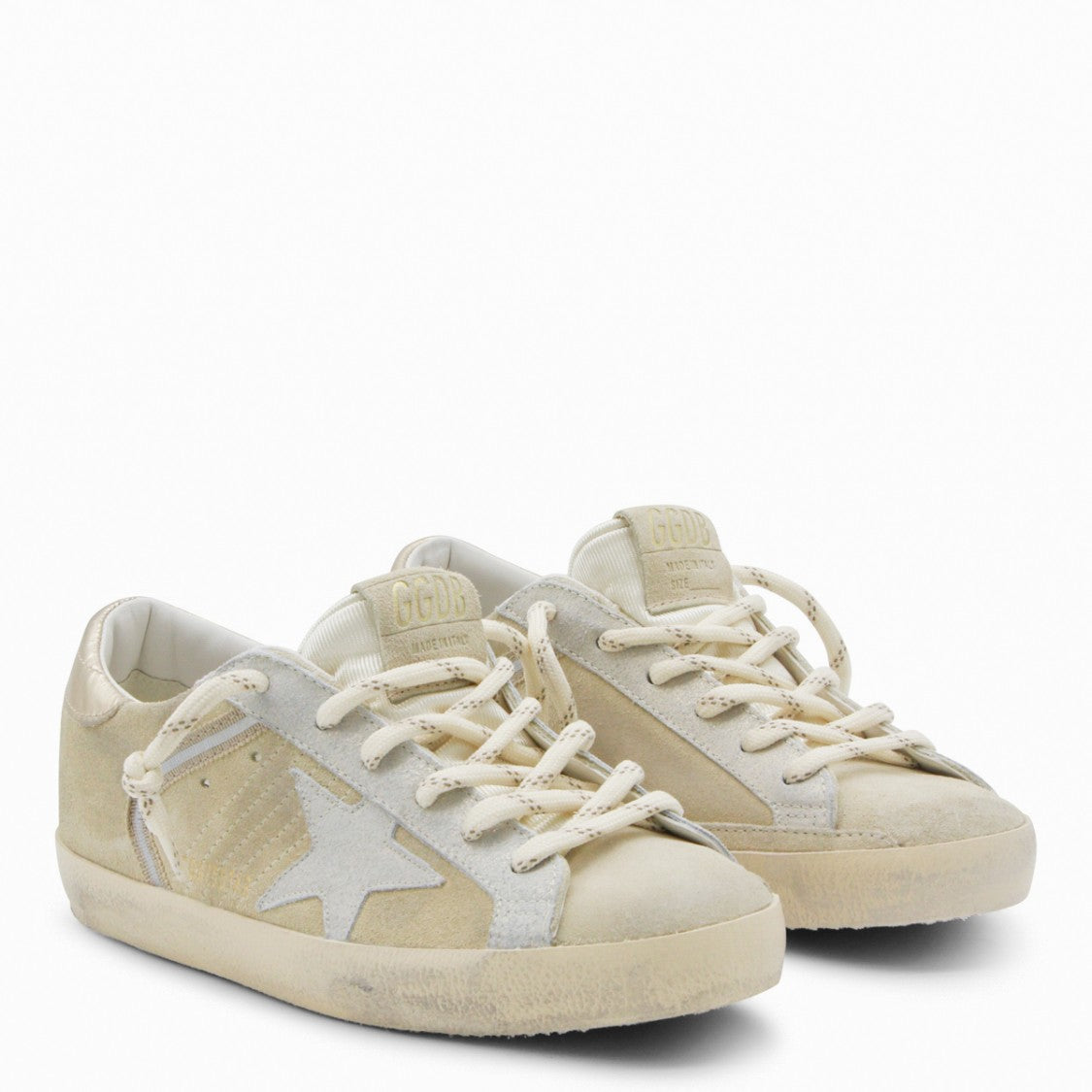 Golden Goose Vintage-Inspired Beige Suede Low-Top Sneakers