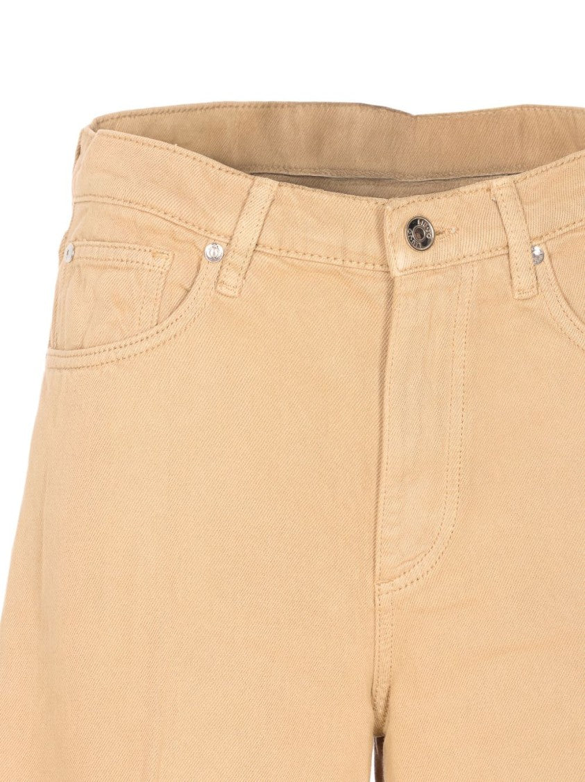Liu Jo Beige Five-Pocket Logo Jeans