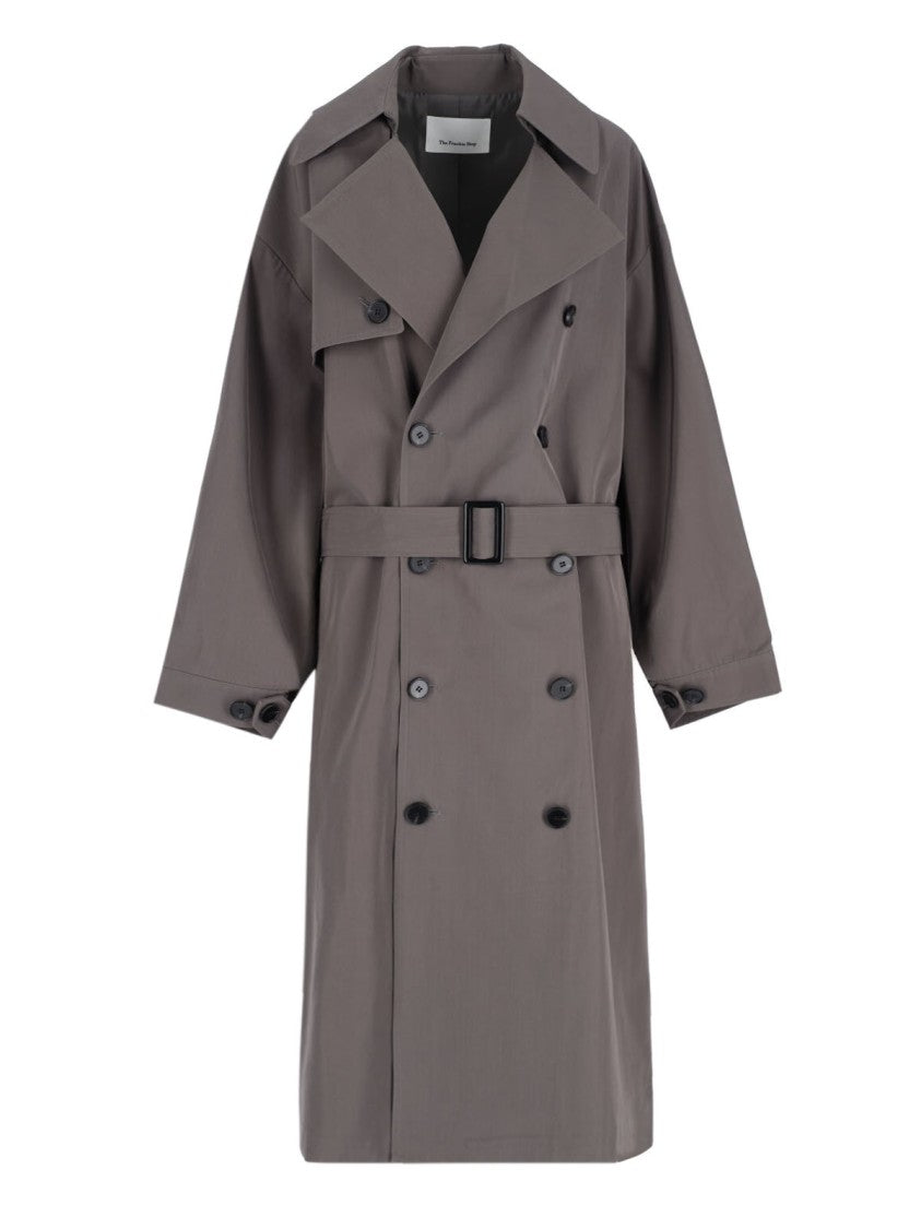 The Frankie Shop Double-Breasted Trench Coat With Adjustable Waist And Maxi Lapel