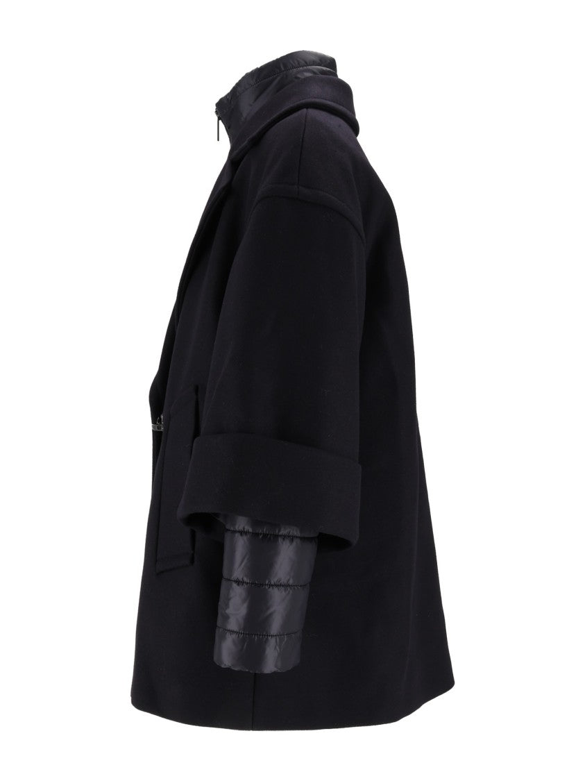 Fay Black Double-Layer Quilted Cape