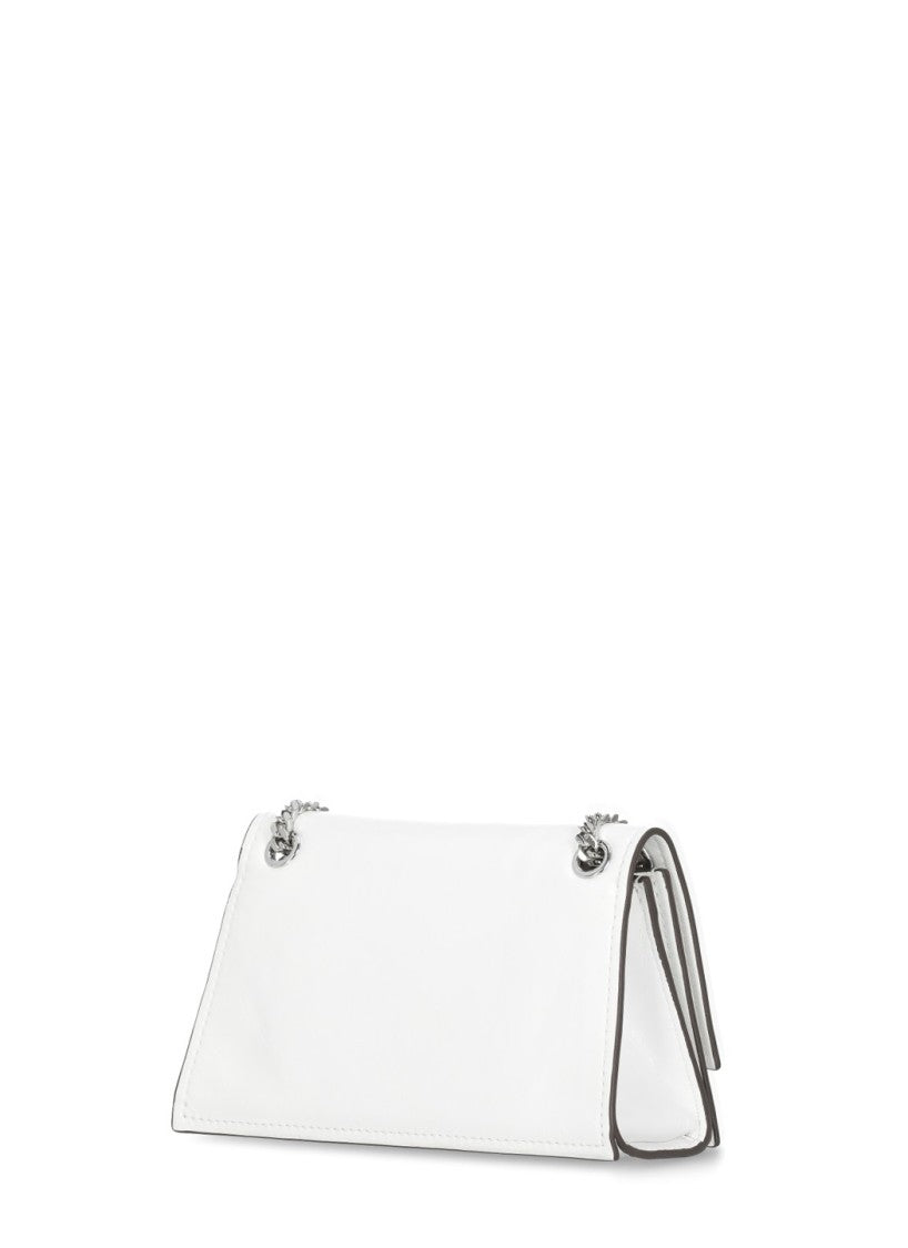Tory Burch Rectangular White Leather Kira Turnlock Mini Bag