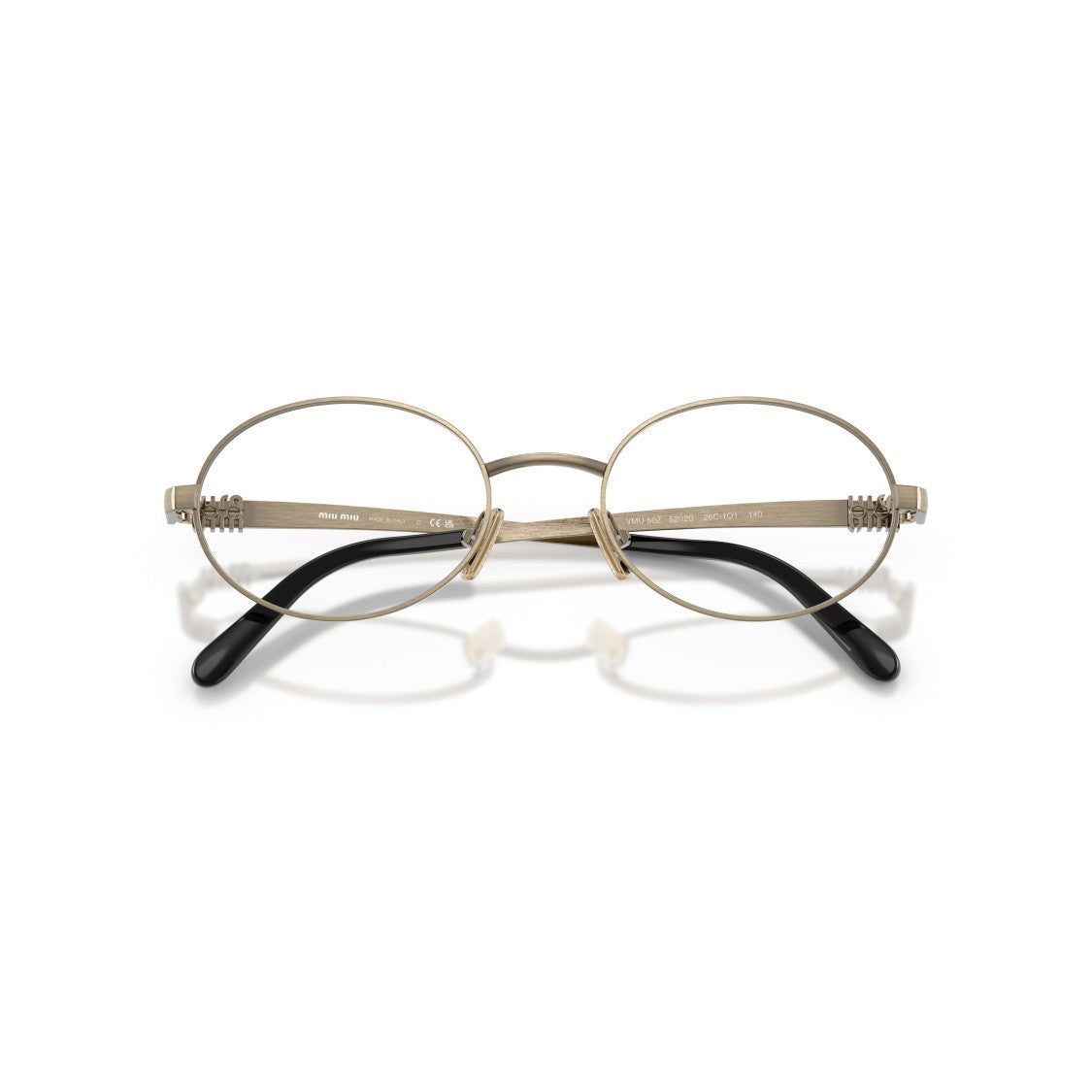 Miu Miu 0Mu 50Zv Oval Gold Metal Frame Eyeglasses