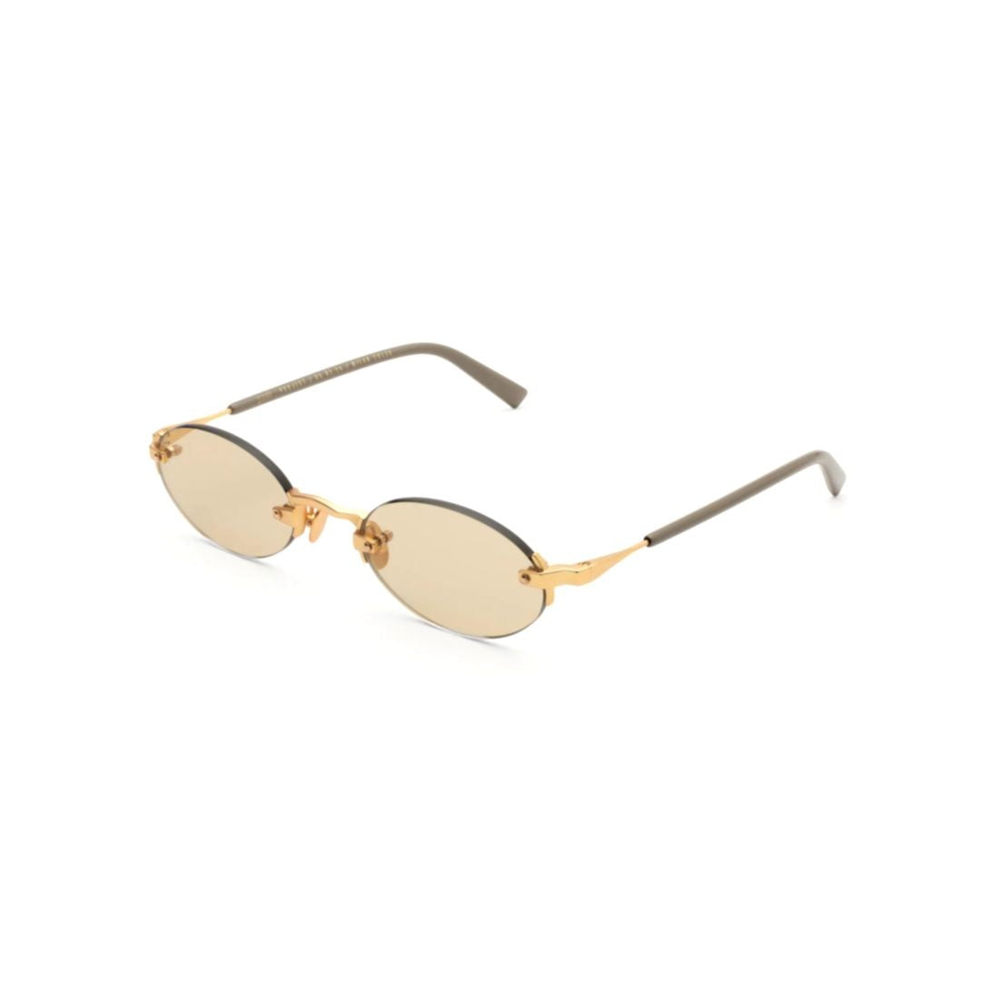 Gast Quantum Oval-Shaped Sunglasses With Gold Finish And Minimalist Design