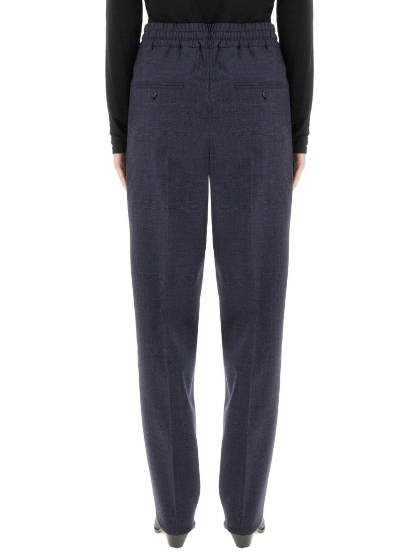 Isabel Marant Étoile Tailored Wool Blend Pants With Subtle Check Pattern