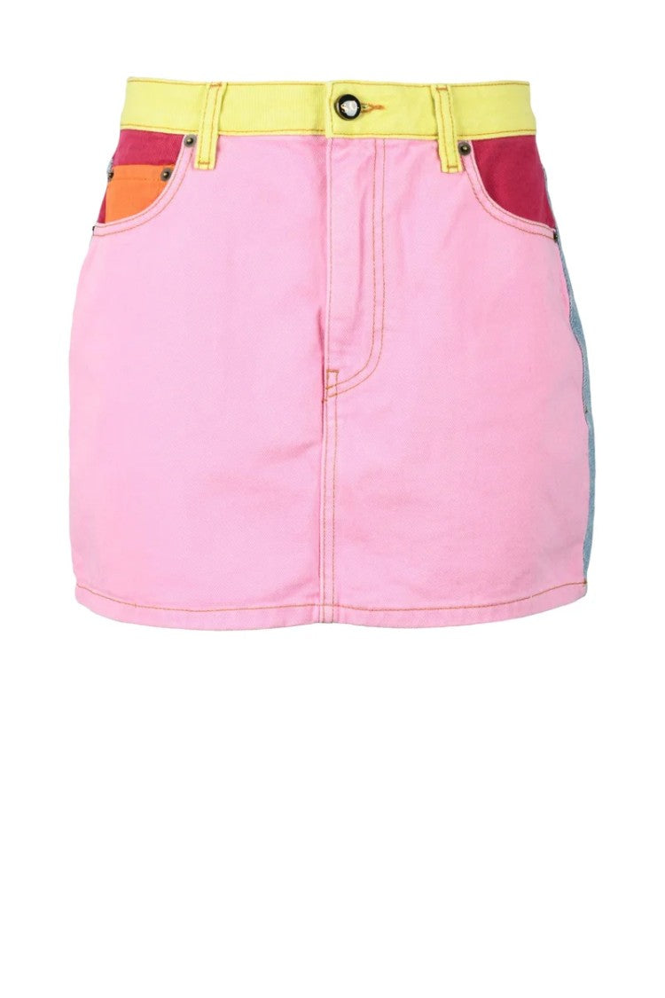 Semi Couture Multicolor Denim Cotton Mini Skirt