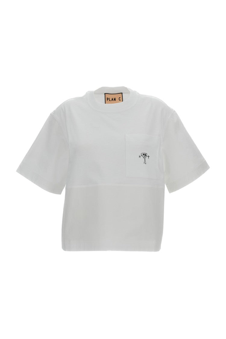 Plan C Crew-Neck T-Shirt With Paneled Design
