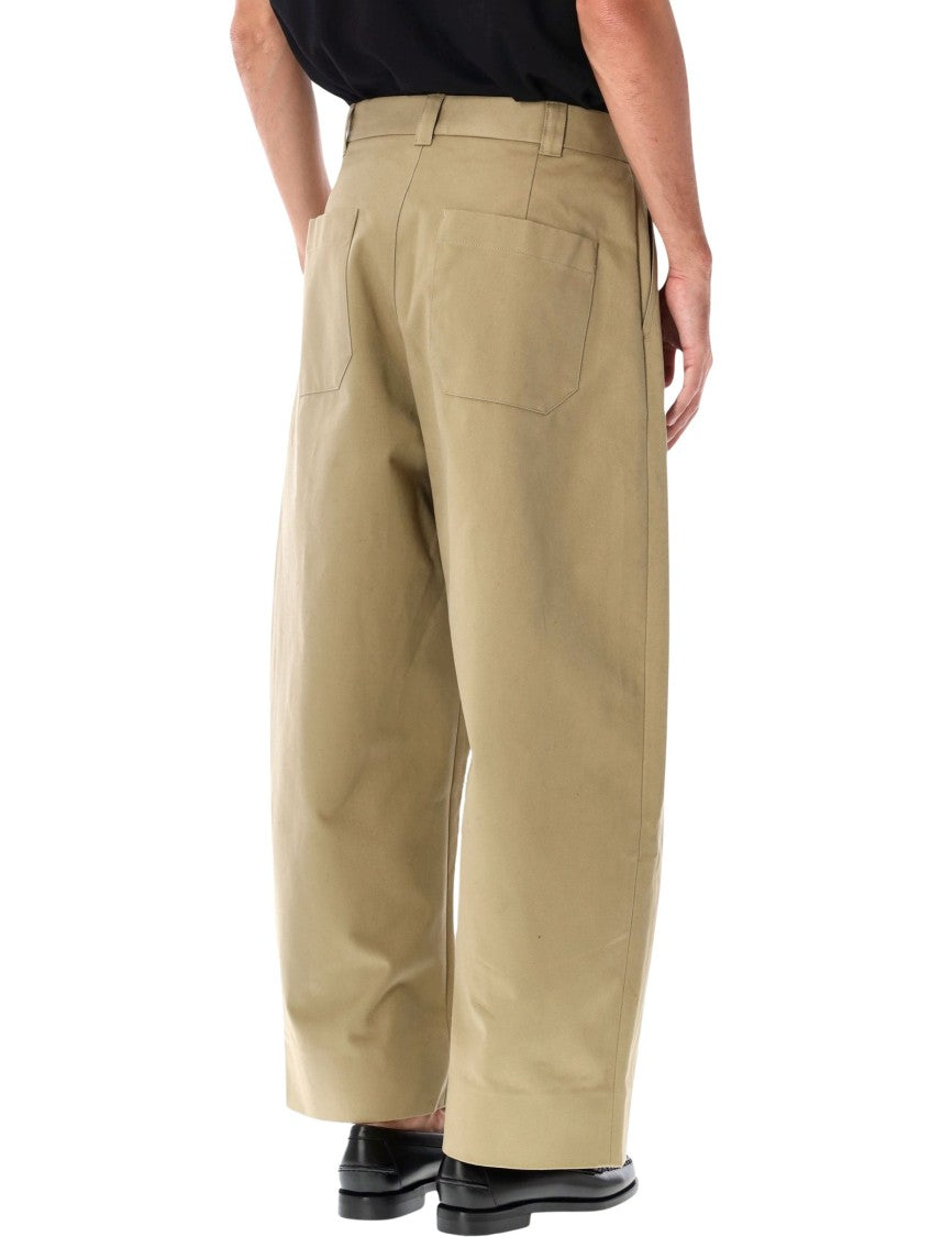 Studio Nicholson Pleated Wide-Leg Cropped Pants
