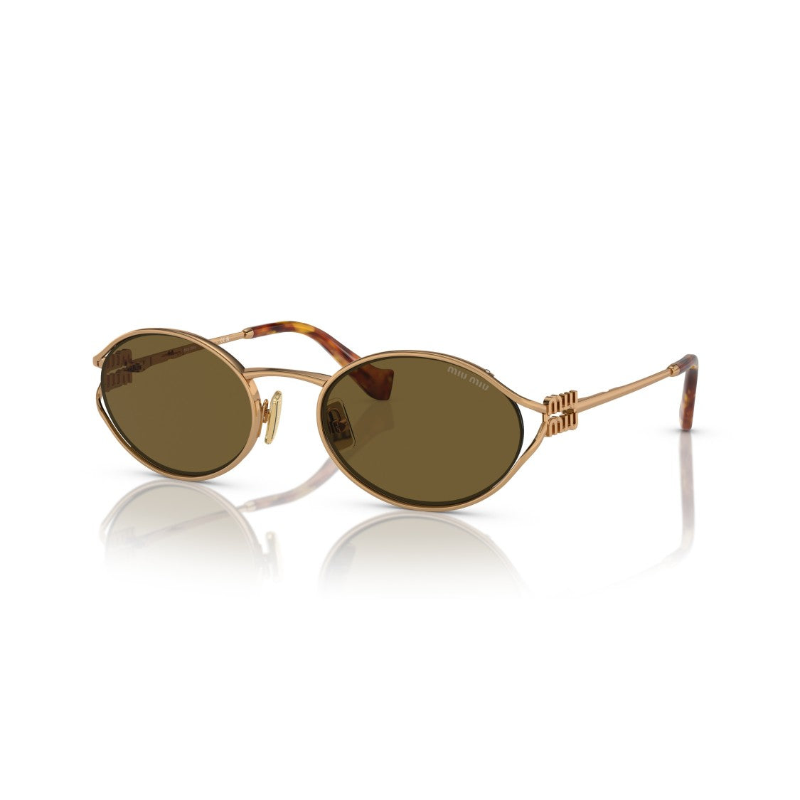 Miu Miu 0Mu 52Ys Gold Metal Frame Sunglasses