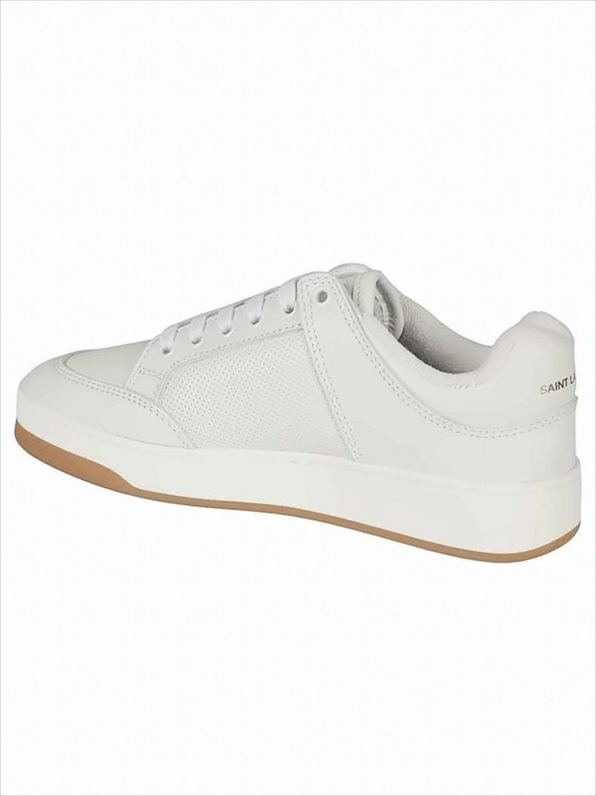 Saint Laurent Smooth Calf Leather Low-Top Sneakers With Embossed Detailing