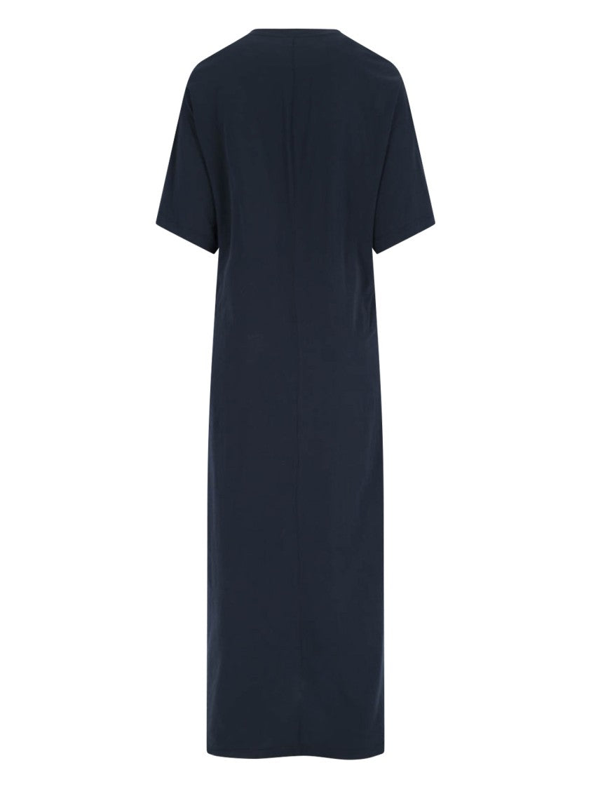 Balenciaga "Cocoon" Maxi Dress, In Black Cotton, Crew Neck